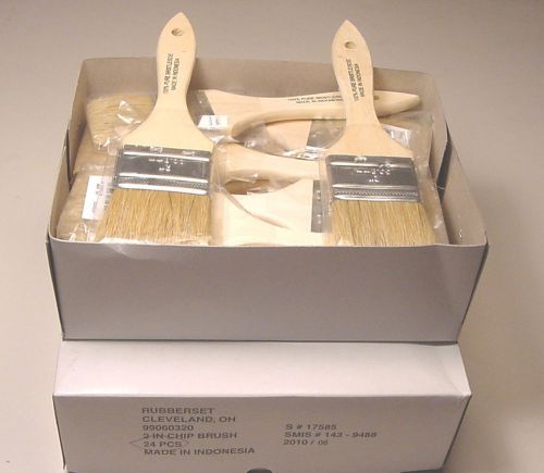 2&#034; WIDE RUBBERSET CHIP BRUSH WHITE BRISTLE WITH WOOD HANDLE Lot of (48) PCS