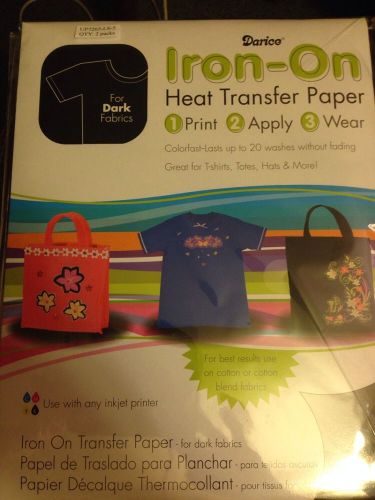 Iron On Transfer Paper DARK Colors 5   Sheets. Ink Jet Printer Paper Easy.