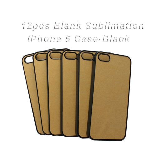12pcs blank sublimation iphone 5 /5s cases black heat press transfer blanks for sale