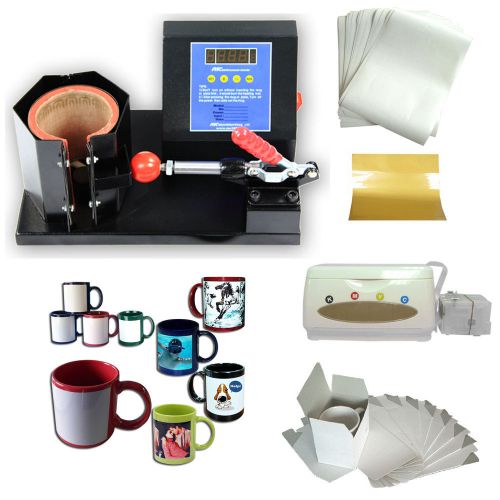 New Sublimation Cups Mugs Heat Press +Color Mugs Heat Transfer Paper Crafts Kit