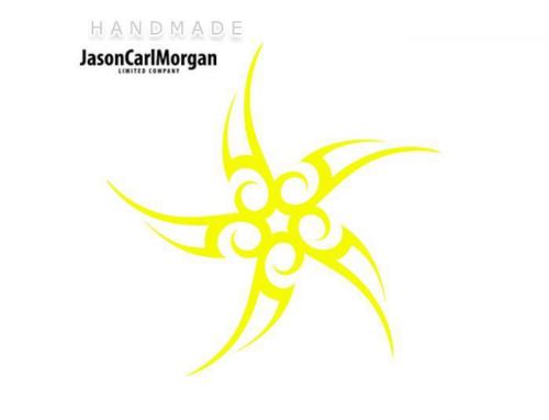 JCM® Iron On Applique Decal, Tribal Star Neon Yellow