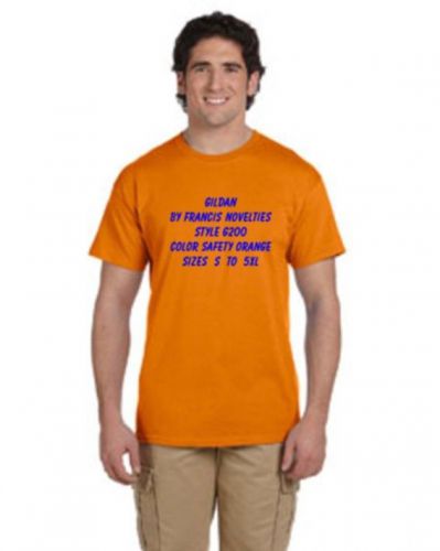 Size XL Safety Orange Gildan Ultra Cotton T shirt G2000 G200  Ansi Osha