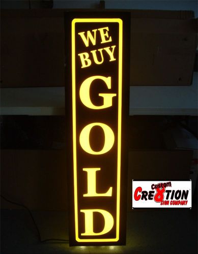 Light box led sign - we buy gold - neon/banner altern. - 36&#034;x12&#034; window sign for sale