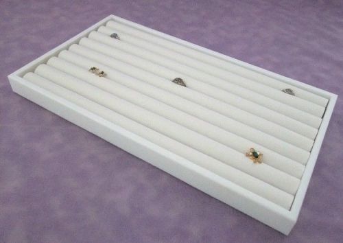 8 ROW RING DISPLAY WHITE TRAY WITH WHITE INSERT FOR 110+ RINGS