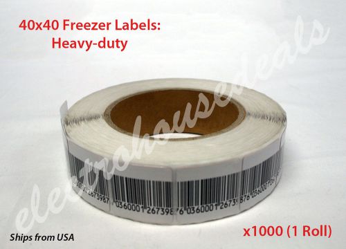 1000 pcs NEW EAS RF 8.2MHz Freezer Security Soft Labels Barcode Stickers 40x40mm