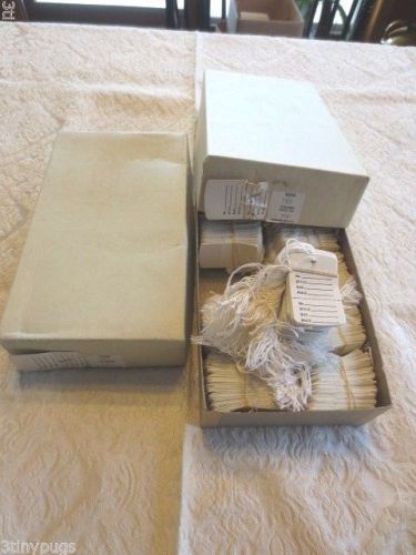2000 Price Tags w/Strings White Perferated 1-1/4&#034; x 1-7/8&#034; Coupon Tag