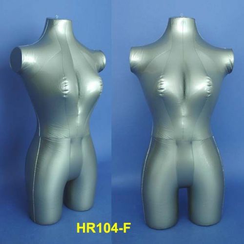 Silver female inflatable 3/4 torso mannequin hr104-f for sale