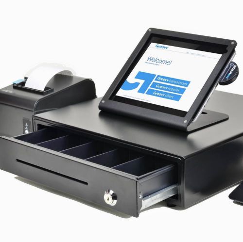 Wifi smart touch restaurant pos system w/ stand, router, cash drawer &amp; printer for sale