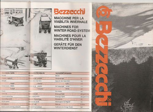 Bezzecchi Machines For Winter Road System  Brochure 82A