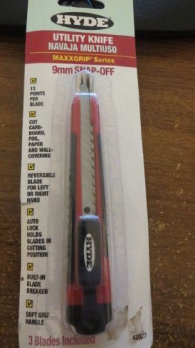 Pack of 2 Hyde Tools UTILITY KNIFE MAXXGRIP SERIES 9MM SNAP OFF CUTTER #42027