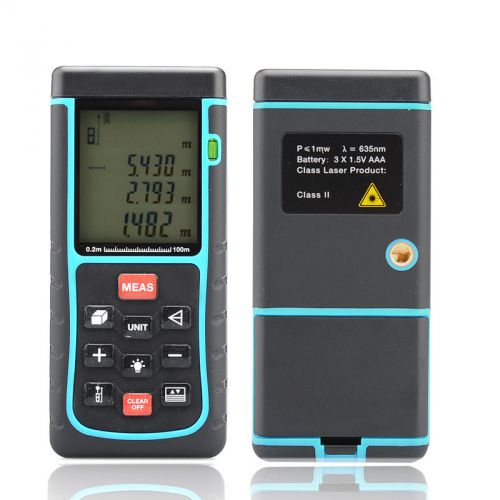 Laser distance measurer meter - 0.2 to 100 meter range, spirit level, carry case for sale