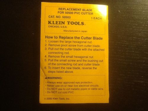 Klein Tools 50503 Replacement Blade for Cat. No. 50500 - Ratcheting PVC Cutter