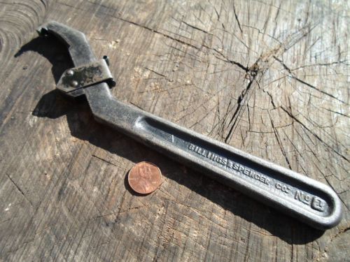Vintage Billings and Spencer No. 1 Adjustable Spanner Wrench Machinist  Mechanic