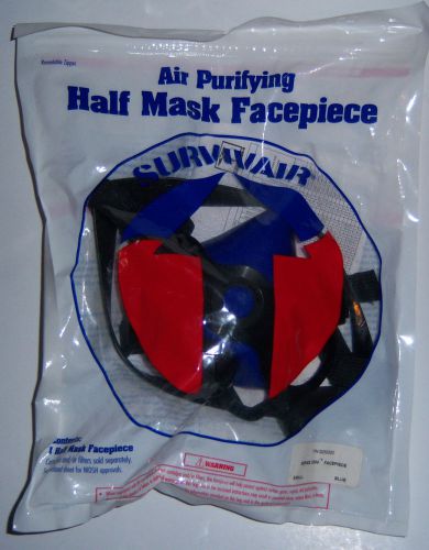 NEW Survivair Half Mask Facepiece Air Purifying Respirator - SMALL Blue