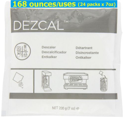 24 packs x 7oz = 168 Uses DEZCAL Urnex Descaler Tassimo Bosch Breville Keurig