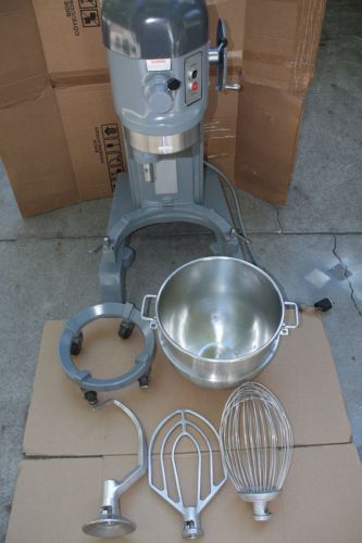 Very nice used hobart h600 mixer 60 qt with dough hook  whisk paddle bowl dolly for sale