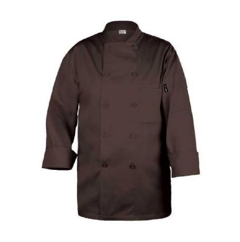 NWT Chef Works Basic Chef Coat Cook Jacket Color Chocolate Brown Size Small NEW