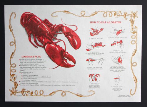 PAPER PLACEMATS 25 PACK HOW TO EAT A LOBSTER DESIGN FREE SHIPPING