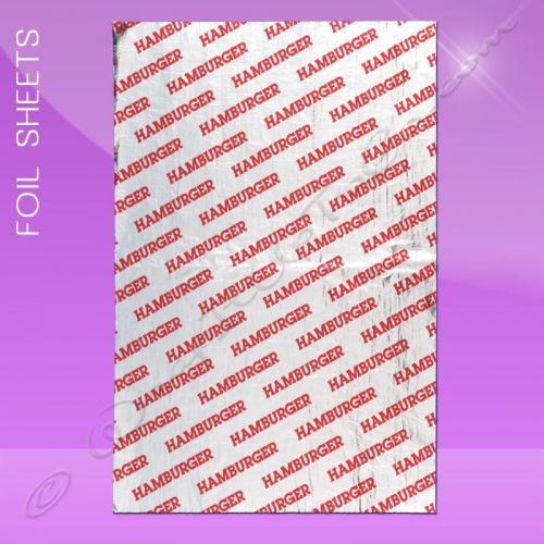 Foil Wrap Sheets – 10-1/2 x 14 – Printed Hamburger