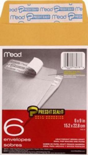 Mead Kraft Envelopes 6&#039;&#039; x 9&#039;&#039; S/S 6 Count