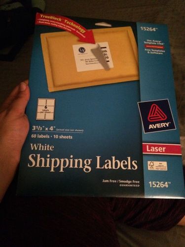AVERY  WHITE SHIPPING LABELS #5264 3 1/3X4&#034; LABELS LASER FREE SHIPPING IN USA072