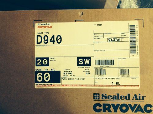 Cryovac Uline Heat Shrink Wrap Film Sealed Air 60 Ga 20&#034; 8750 Ft Polyolefin