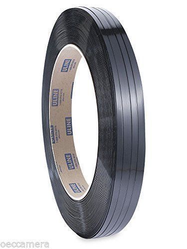 /2&#034; x .028&#034; x 3,250&#039; black polyester strapping &amp; 850 1/2&#034; open gripper seals for sale
