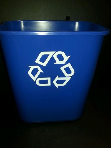 (12) Rubbermaid Deskside 7 Gallon Recycling Container Blue (RCP 2956-73 BLU) NEW