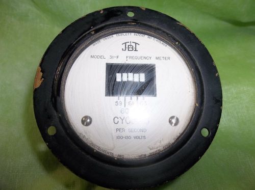 Vintage  j.b.t frequency meter model 31-f panel meter 59-63 cycle 100-130 v usa for sale