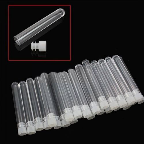 10 Piece Transparent Plastic Test Tubes With White plugs