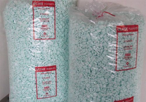 20 CUBIC FEET OF PACKING PEANUTS 100 % RECYCLED ANTI - STATIC GREEN NEW