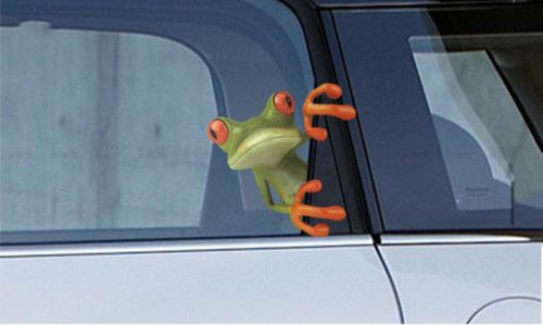 Wholesale 6pc stick 3d frog funny car stickers truck window vinyl decal sticker for sale
