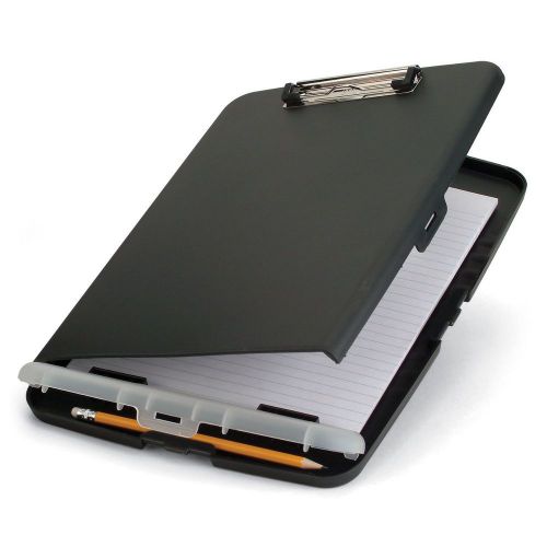 Slim clipboard box storage briefcase organizer letter file notepad school black for sale