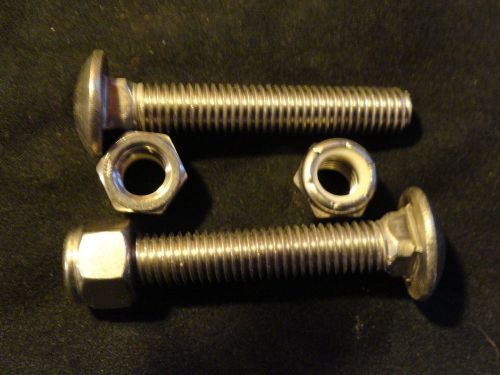 Stainless steel carriage bolts 1/2 x 3&#034; with locknuts 25 pack for sale