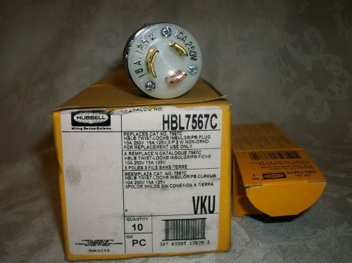 Lot of 10 HUBBELL HBL7567C 10 AMP 250 VOLT 15a /125v NEW IN BOX