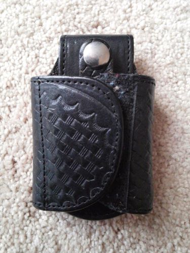key ring holder flap black basketwave leather LAWPRO for duty belts for only $4