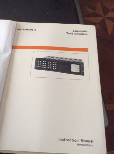 Vintage Motorola Sequential Tone Encoders Manual