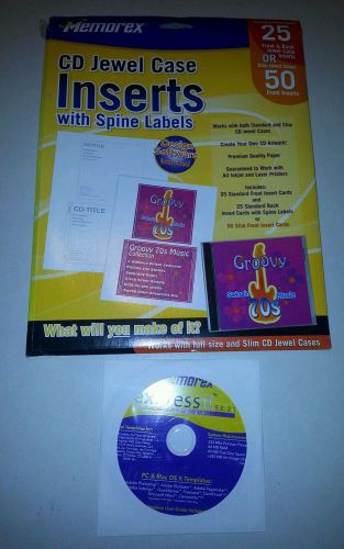 Memorex CD &amp; DVD Label Maker Software and opened 23 PK CD Jewel Case Inserts