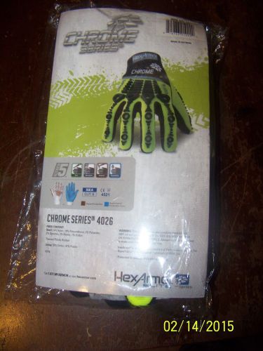 Hex Armor 4026 Size 7/SMALL High Vis Elite Chrome Series Mechanics Gloves