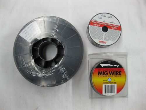 Lot of 3 Spools of Solid Mig Wire 11Lbs. 2Lbs. 1Lbs.