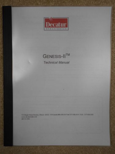 Decatur Electronics Genesis II Service Manual