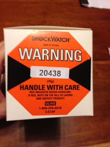 Uline s-5159 open box 33 pieces 75g shockwatch drop/shock damage indicator for sale