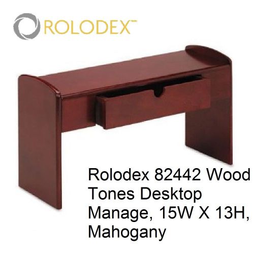 Rolodex 82442 Wood Tones Desktop Manage, 15W X 13H, Mahogany, New