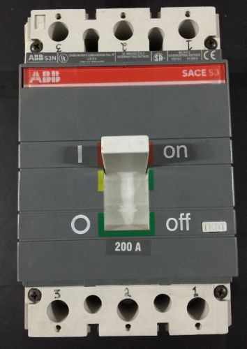 ABB S3N, CIRCUIT BREAKER, Sace S3, 3 POLE , 200A, Rack C #C28