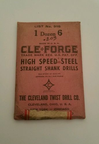 Cle-forge NOS pack of 12 #6 High Speed Steel Straight Shank Drill Bits