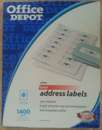 White Laser Address Labels - 1.33&#034; Width X 4&#034; Length - 2450 Office Depot Labels