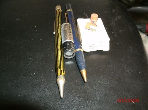2 mechanical pencils one has advertising, one wearever and refill containers