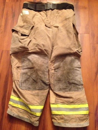 Firefighter PBI Gold Bunker/Turn Out Gear Globe G Extreme USED 42W x 30L  2005&#039;