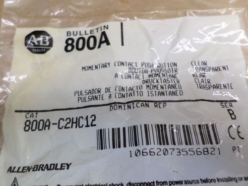 Allen Bradley 800A-C2HC12 Clear Momentary Contact Push Button