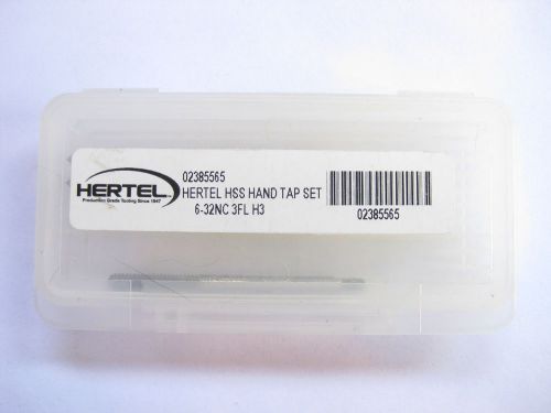 New 6-32  3pc tap set hertel taper, plug and bottom made in the usa for sale